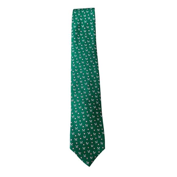 Brooks Brothers 346 Men's Green Butterfly Print Pure Silk Necktie - Picture 1 of 7